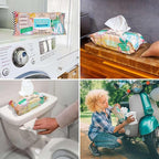 6 Packs Surface Cleaning Wipes Bleach Free, Thick & Large Dispose, All-Purpose Cleaner for Bathroom, Kitchen, Office, 100 Count Soft Flow, Biodegradable, No Scent