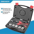 6PCS Crimping Tool Set - Ratcheting Wire Crimper - for Heat Shrink, Insulated Nylon, Non-Insulated, Ferrule Terminal, Open Barrel Terminals & Solar Connectors