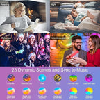 Black Smart Recessed Lighting 6 Inch RGBCW Color Changing 16W LED Downlight with Junction Box,1350 Lumen Recessed Ceiling Light Compatible with Alexa,Dimmable by Bluetooth Control -12Pack