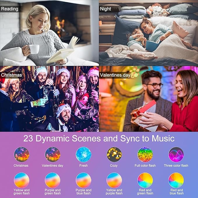 Black Smart Recessed Lighting 6 Inch RGBCW Color Changing 16W LED Downlight with Junction Box,1350 Lumen Recessed Ceiling Light Compatible with Alexa,Dimmable by Bluetooth Control -6Pack