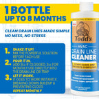 Uncle Todd's HVAC Drain Line Cleaner – 16oz / 8 Months Supply Bleach-Free, Fast-Acting, Long-Lasting AC Drain Line Solution for Tough Clogs & Buildup