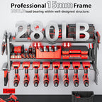 Power Tool Organizer Wall Mount, 3 Layer 8 Drill Holders Tool Storage Rack, Power Tool Shelf Loads 280lbs for Garage, Warehouse, Workshop, Gifts for Men Dad Husband Anniversary Fathers Day