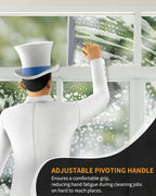 MR.SIGA All Purpose Silicone Squeegee for Shower Door, Mirror, Glass, Streak Free Shower Squeegee, Pivoting Bamboo Handle, Includes 1 Suction Hook, 10 inch Wide, Gray, 1 Pack