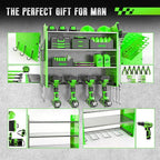 Power Tool Organizer Wall Mount, 4 Tier Tool Organizer For Space Saving,Used For Electric Drills, Saws And Toolbox Parts, Wall Hooks