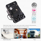 E9 Series 50 Amp Circuit Breaker with Manual Reset, Surface Mount, 12V - 72V DC, 50A Double 3/8" Stud Waterproof IP67