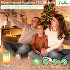 Depuley LED Light Bulbs E12: Candelabra Light Bulb 4W Candle Bulb Equivalent 40W - Edison Vintage Bulbs Warmlight 2700K C35 Clear Bulbs 500 LM 80+CRI Non-Dimmable 6-Pack