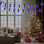 Abeja 25 Pack Blue Replacement C9 Bulbs, Fits C9/E17 Base, Outdoor String Lights, Candle Lamps, Night Lights