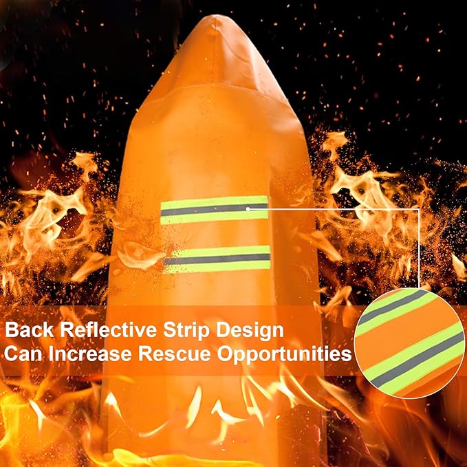 DIBBATU Fireproof Cloak, Fire Escape Cloak, Extra Big Fireproof Fiber Cape, Emergency Used as A Fire Blanket, Head Protection Fire Escape kit for Household, Office Home (Orange, 72 * 70in)