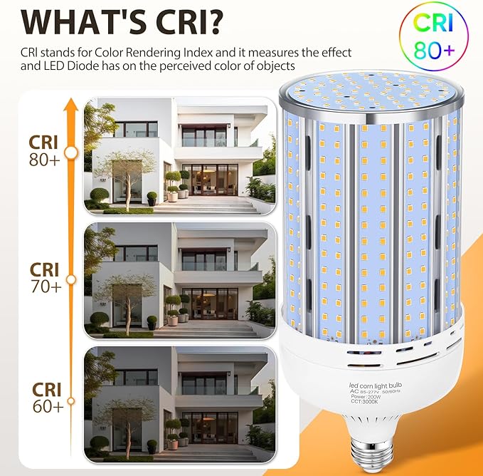 2 Pack 200W Corn LED Light Bulb Fanless,29,500LM 3000K/Warm White(2000 Watt Equivalent) E26/E39 Large Mogul Base LED Cob Lamp for Outdoor Indoor Garage Warehouse Factory Workshop Street Backyard