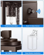 VIANIS 14.5" Outdoor Light Fixture, Oil Rubbed Bronze Dusk to Dawn Outdoor Lighting, Porch Lights with Tempered Seed Glass, Outside Lights for House, Porch, Waterproof Anti-Rust, 2 Pack