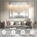 Aipsun Bathroom Vanity Light Farmhouse 4 Light Chrome Vanity Lighting Fixtures with Clear Glass Shade(Exclude Bulb)