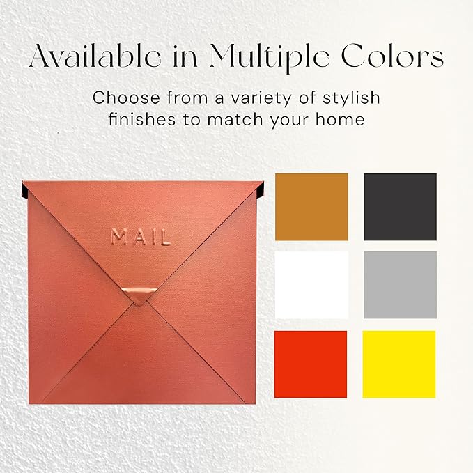 NACH Mailboxes for Outside Wall Mount, 10 x 10 x 4 inch Copper Mail Boxes for House Outside, Waterproof Mailboxes for Outside - Chicago Style Mail Box