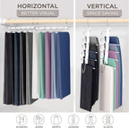 MORALVE Pants Hangers Space Saving - 2 Pack European Beechwood Scarf and Jean Hangers - Closet Organizer and Space Saver Pant Rack, Leggings Hanger, and Scarf Holder with 360° Swivel Hook