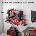 Power Tool Organizer Wall Mount, 3 Layer 8 Drill Holder Tool Shelf Storage Rack for Garage Organization, Birthday Gifts for Him Men Dad Husband Anniversary Fathers Day, Cool Gadget Stocking Stuffer