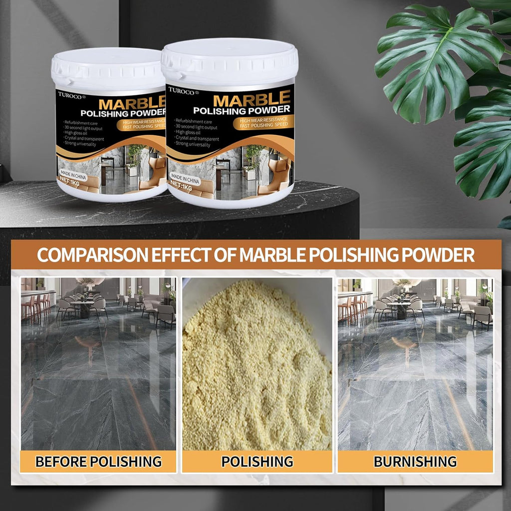 Marble Polishing Powder – for Granite, Marble & Stone Surfaces，Restores Shine & Removes Scratches，Professional Polish for Countertops, Floors & Walls，2.2LB (1 Piece)
