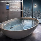 1800W Titanium Immersion Water Heater Portable Electric Hot Tub & Pool Submersible Water Heater with Temp Control, GFCI for Baptism Pool, Swimming Pool, Inflatable Pool and Above Ground Pool