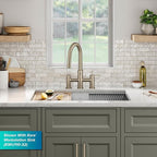 KRAUS Oletto Touchless Sensor Bridge Kitchen Faucet with Pull-Down Sprayhead in Matte Black, KSF-3122MB