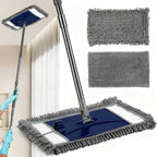 Wall Cleaner Mop with Long Handle, Extra Wall Dust Mop for Washing Walls with 2 Microfiber Reusable Pads,Floor Dry Wet Duster Mops for Wall Washer, Floor,Ceiling Cleaning，Blue