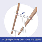 SafeRacks – 3x8 Overhead Garage Storage Rack - Height Adjustable Steel Overhead Storage Rack - 500 Pound Weight Capacity (White, 24"-45")