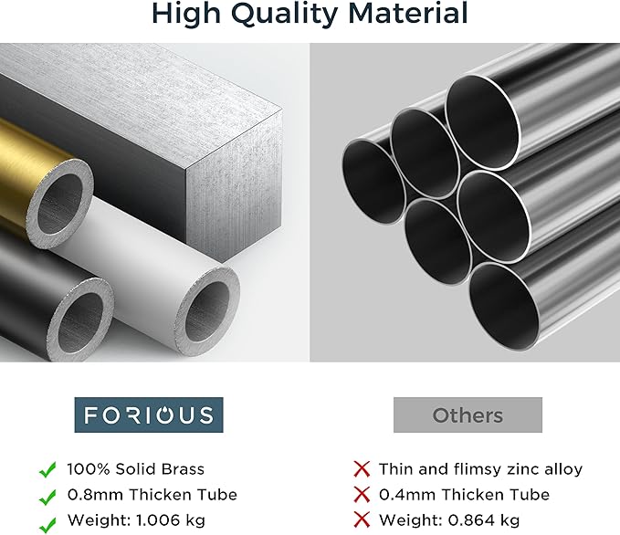 FORIOUS Gold Pot Filler Faucet Over Stove, Solid Brass Modern Wall Mount Commercial Folding Faucet with Stretchable Double Joint Swing Arms for Kitchen Restaurant