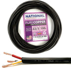 NATIONAL Wire & Cable – 22 AWG 3-Conductor Premium Copper Wire, 100 ft, Stranded | Made in USA, Flexible Jacket | Electronics, Alarms, Signal Wiring, DIY, Indoor and Outdoor Use
