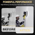 Drywall Sander, 2025 Upgraded 8-Amp Popcorn Ceiling Removal Tool with 7 Variable Speed 800-1800RPM, Drywall Sander with Vacuum Dust Collector with Extendable Handle, LED Light, 12pcs Sanding Discs