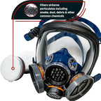 Parcil Distribution Gas Mask Survival Nuclear and Chemical Full Face Respirator - Organic Vapor & Particulate - CE Tested