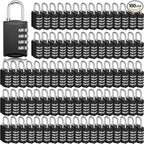 100 Pcs 4 Digit Combination Lock Bulk Small 4 Digit Combo Locks Waterproof Outdoor Combo Locker Black Keyless Number Padlock for Traveling Luggage Toolbox Gym Door Locker Suitcases Fence Cabinet