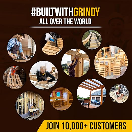 #10 x 2 1/2’’ Wood Screws by Grindy (200pack/2.4LBS) – Self-Drilling Deck Screws I Rust Resistant I Quick Drive & Fast Grip I for Cabinet, Furniture & Other Projects I T25 Star Drive I Bit Included