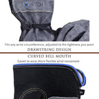 Leather Work Gloves for Men or Women. Medium Glove for Gardening, Tig/Mig Welding, Construction, Chainsaw, Farm, Ranch, etc. Cowhide, Cotton Lined, Utility, Firm Grip, Durable. Grey-Black M