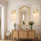 Gold Wall Sconces Set of 2 Modern Vanity Light Fixtures for Bathroom Wall Mount Lighting Lamp Hardwired Farmhouse Wall Lights with 6 Inch Clear Glass Shade for Bedroom Living Room Mirror