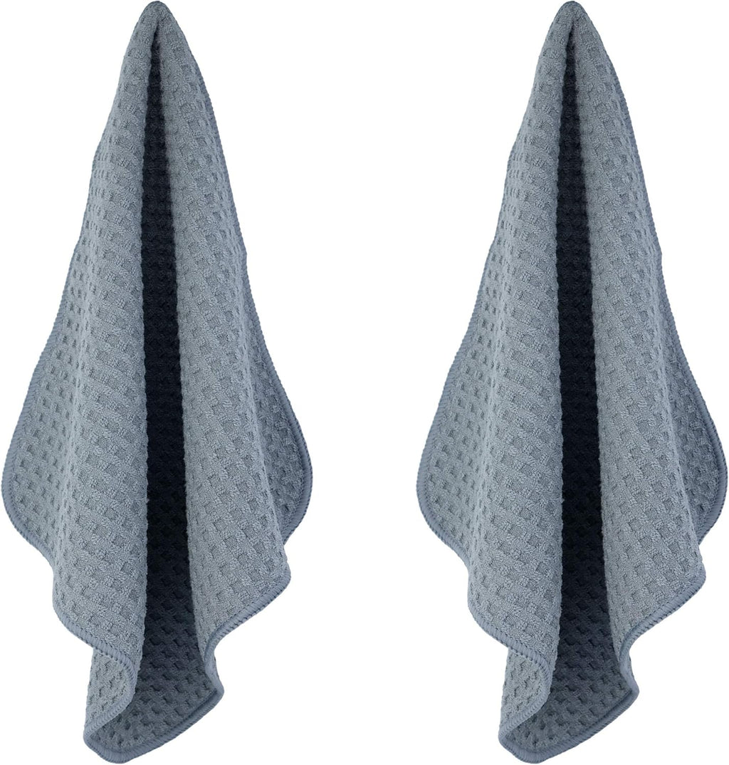 POLYTE Ultra Premium Microfiber Kitchen Dish Cloth Waffle Weave, 8 Pack (12x12 in, Gray)