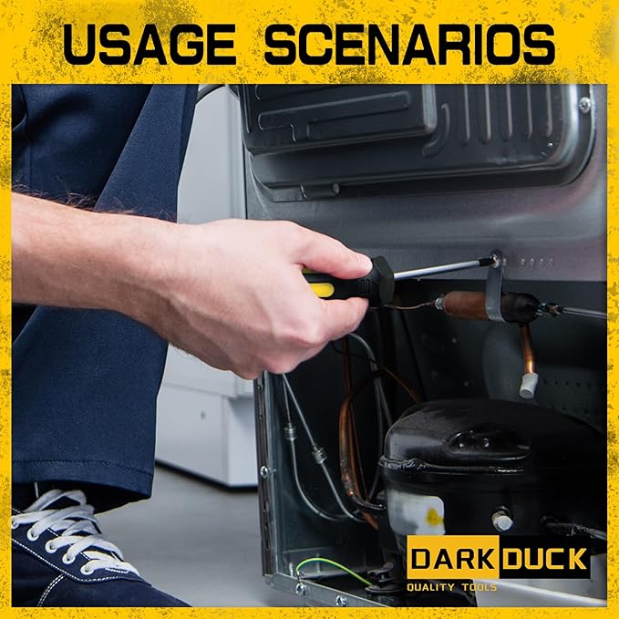 16pcs Magnetic Screwdriver Set, Chrome Vanadium Steel,Polished Finish,5 Phillips and 4 Flat Head Tips, Includes Pick & Hook Tools, for Mechanics, Construction, Carpentry