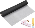 Window Screen Replacement Kit 32 Inch X 66 Feet Durable High Hardness Nanofibers Roll Screen Mesh Window Screen Repair Kit Black for Any Door and Window