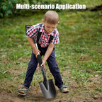 Multi-Task Small Shovel 31" - D-Handle Ergonomic Design for Raised Garden Beds, Outdoor Compact Spaces & Family Camping (Rustproof & Ultra-Light), Silver