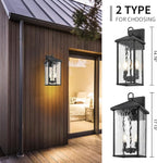 Darkaway Outdoor Wall Lights,17 Inch Tall Exterior Lighting Fixtures Wall Mount Outdoor Porch Lights Outside Sconce with Glass E12 Socket for House Patio Hallway Garage