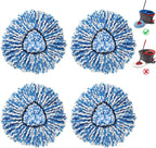 BonusLife 4-Pack Mop Head for O-Ceda RinseClea Spin Mop Refill 2-Tank System Only Easy Cleaning Microfiber Replacement