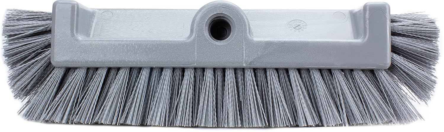 SPARTA Multi-Level Tile Scrub Brush 12" Wide Brush Head, Heavy-Duty Tile Cleaning Brush with End Bristles for Commercial Tiles, Tubs and Floor, Plastic, 12 Inches, Gray