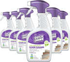 Quick Shine Hardwood Floor Cleaner Daily Care 24oz, 6Pk | Naturally Cleans Dirt & Scuff Marks | Dirt Dissolving, Streak Free, No Rinse & Ready to Use | Spray, Wipe, Done! | Safer Choice Cleaner