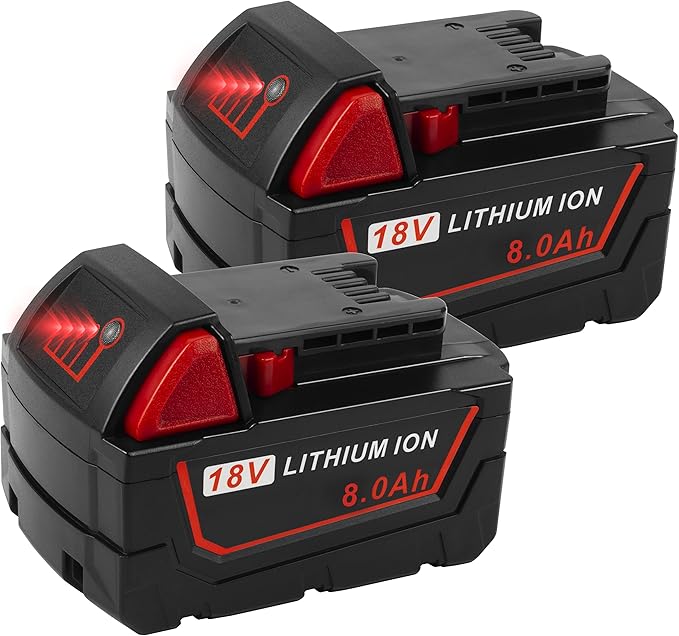 18V 8.0Ah Replace for Milwaukee Mk18 Battery 48-11-1850 48-11-1840 48-11-1852 48-11-1815 Cordless Power Tools Lithium-Ion Battery, 2Pack