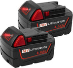 18V 8.0Ah Replace for Milwaukee Mk18 Battery 48-11-1850 48-11-1840 48-11-1852 48-11-1815 Cordless Power Tools Lithium-Ion Battery, 2Pack