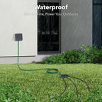 BN-LINK 15Ft Outdoor Extension Cord with 3 Outlets, 2-Pack, 16/3 SJTW, 13-Amp Power Cord for Lighting, Landscaping & Holiday Decorations, Grounded, ETL Listed