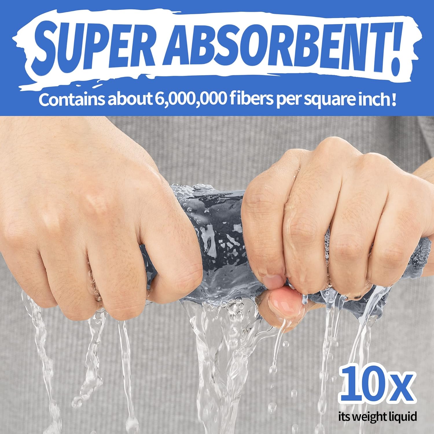 HOMERHYME Microfiber Cleaning Cloth, Premium 8 Pack Cleaning Towels, Lint-Free Streak-Free Ultra Absorbent, 300GSM Reusable Microfiber Towel for Cars Shop Garage Home Kitchen, 12.6" x 12.6" Grey