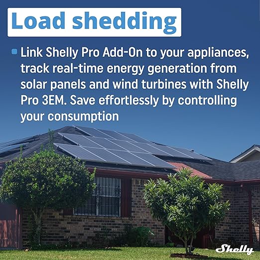 Shelly Pro 3EM Switch Add-On | Add-On Pro 3EM Dry Contacts DIN Rail Mounting | Home Automation | iOS Android app | No Hub Required | Solar Panels | Wind Turbines