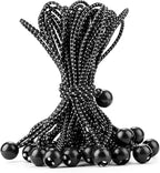 Cartman 90 Pack 11 Inch Ball Bungee Cords Canopy Ties with Elastic String for Canopy, Tarp, Straps, Tent, Black