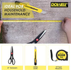 DOWELL 40 Piece Home Tool Set Yellow, General Household Hand Tool Kit with Plastic Toolbox Storage Case, Mini Repair Tool kit for Women, College Students, Home Use & More