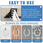 100Pcs Cable Stackers, Cable Staples Clips with Steel Nails, Electrical Wire stackers,Insulated Cord Staples Multi Cable Wire Clips for Suitable Most Cables