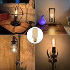 T45 Edison Bulbs 40W, 6 Pack Dimmable Retro Bulbs, 110V-130V, E26 Base Dimmable Decorative Antique Filament Bulbs, Amber Glass, 2200K Warm Yellow Incandescent Bulbs for Home Lighting Decor