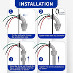 (1/2" Dia * 6 Feet with Wire) Yariwiz Flexible Electrical Conduit Liquid Tight PVC Conduit Kit with 3-Conductor 10 Gauge AWG Wires, Sealtight Seal Flex Liquidtight Wire Outdoor Non Metallic Grey