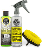 Chemical Guys Foaming Citrus Fabric Clean and Drill Brush Kit - High Foaming Stain and Odor Remover for Car Carpets, Upholstery, and Floor Mats, Deep Cleans and Deodorizes, Citrus Scent - 16 oz